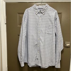 EUC Daniel cremieuxq navy blue and light blue and black and gray plaid shirt XXL